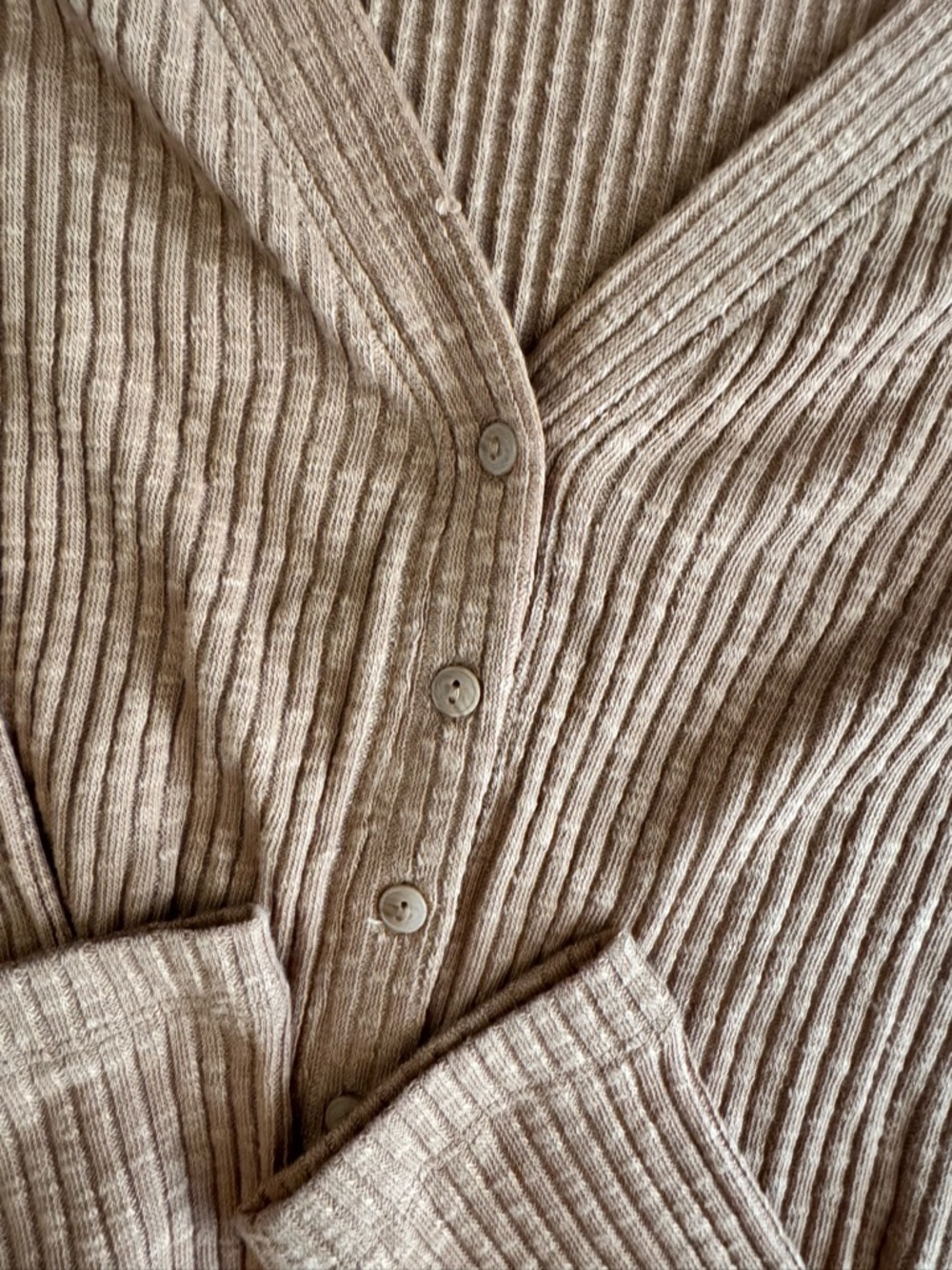bp Ribbed Button-Front Cardigan in Camel Tan - Picture 3 of 4